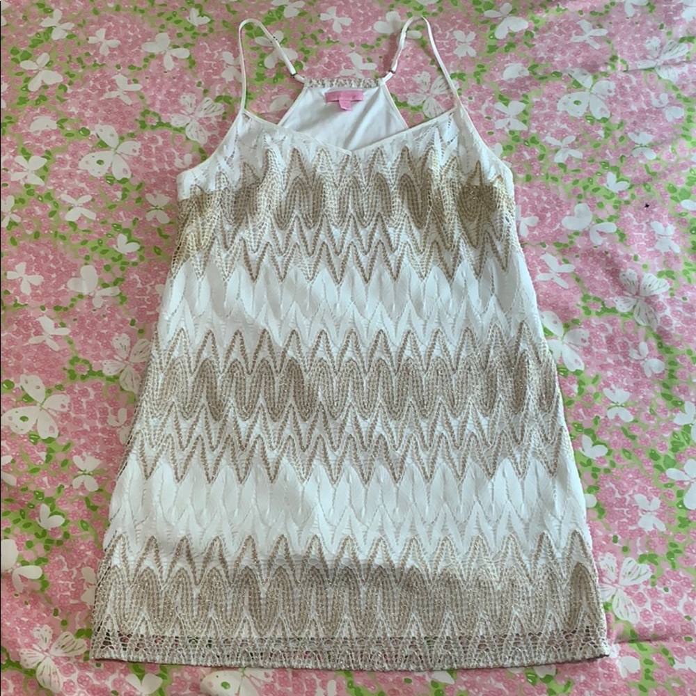 Gold and White Lilly Pulitzer Dress